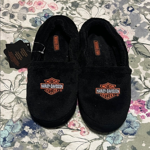 Harley-Davidson Other - Harley-Davidson Black and Orange Slippers NWT